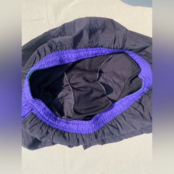 Vintage 90s Y2K  Speedo Black and Purple Swim Shorts Faded - Picture 3 of 6